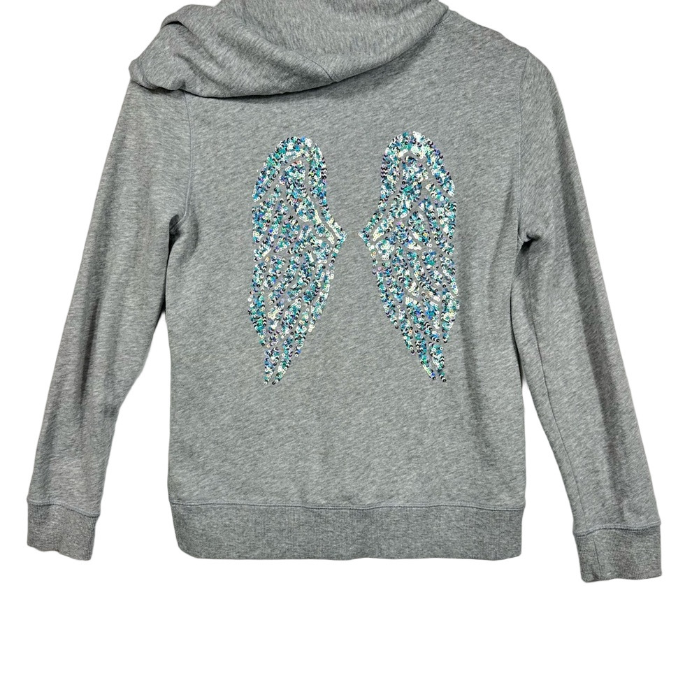 Victoria's Secret Gray Hoodie with Sequin Angel Wings